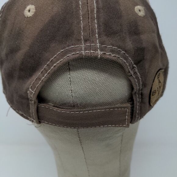 Corvus Bayer Strapback Hat Brown OSFA Farmer Embroidered Logo Distressed - Picture 8 of 12